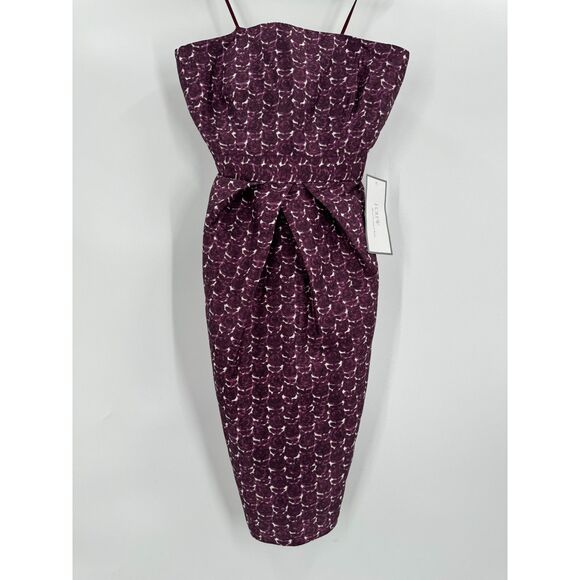 NWT J. CREW Purple Floral Strapless 100% Silk Bodycon Mini Dress Size 0 - Picture 1 of 6